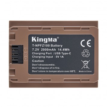 Аккумулятор Kingma NP-FZ100 2000mAh USB-C (Sony NP-FZ100)-0