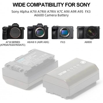 Зарядное устройство ZITAY ZF41 для Sony NP-FZ100 четырёхканальное-5