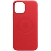 Чехол Apple MagSafe Leather Case для iPhone 12 Pro Max (алый)