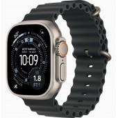 Apple Watch Ultra 3 GPS + Cellular, 49mm Natural Titanium Case with Black Ocean Band