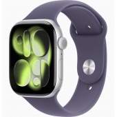 Apple Watch Series 11 GPS, 46mm Silver Aluminum Case with Purple Fog Sport Band -  S/M
