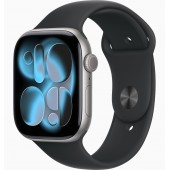 Apple Watch Series 11 GPS, 46mm Space Gray Aluminum Case with Black Sport Band - M/L