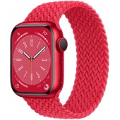 Apple Watch Series 8 GPS 41mm (PRODUCT)RED Aluminum Case with Red Braided Solo Loop MNP73