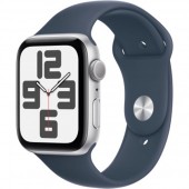 Apple Watch SE 2 (2024) 40mm Silver Aluminium Case with Denim Sport Band - M/L