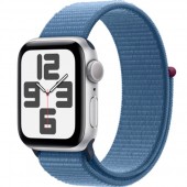 Apple Watch SE 2 (2024) GPS 40mm Silver Aluminium Case with Blue Cloud Sport Loop