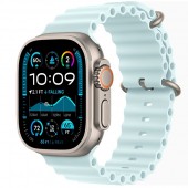 Apple Watch Ultra 2 49mm (2024) Natural Titanium Case with Ice Blue Ocean Band