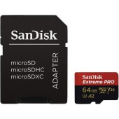 Карта памяти SanDisk Extreme PRO microSDXC 64GB с адаптером (SDSQXCU-064G-GN6MA)