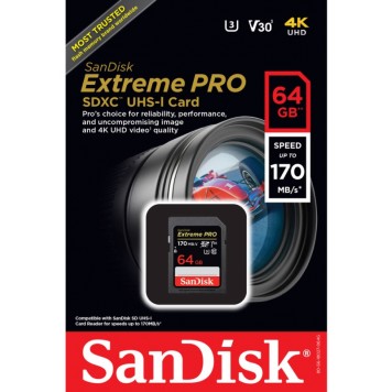 Карта памяти SanDisk Extreme PRO SDXC 64GB ( SDSDXXY-064G-GN4IN) Карта памяти SanDisk Extreme PRO SDXC 64GB ( SDSDXXY-064G-GN4IN)-2